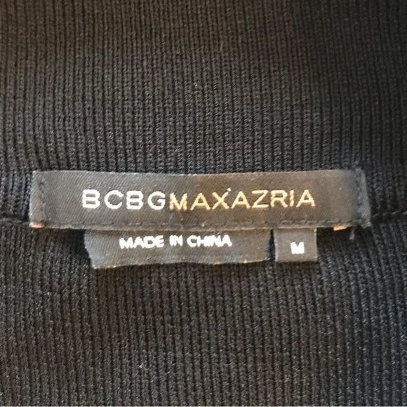 BCBGMaxazria Bedazzled Sweater Jacket Black/Silver Pockets Size M - Picture 3 of 8